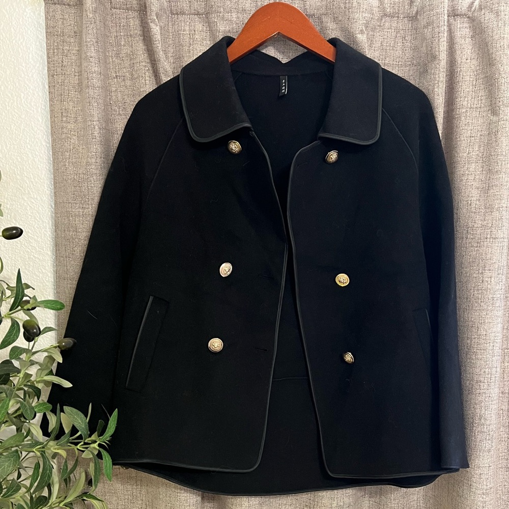 NWOT Black Wool Overcoat